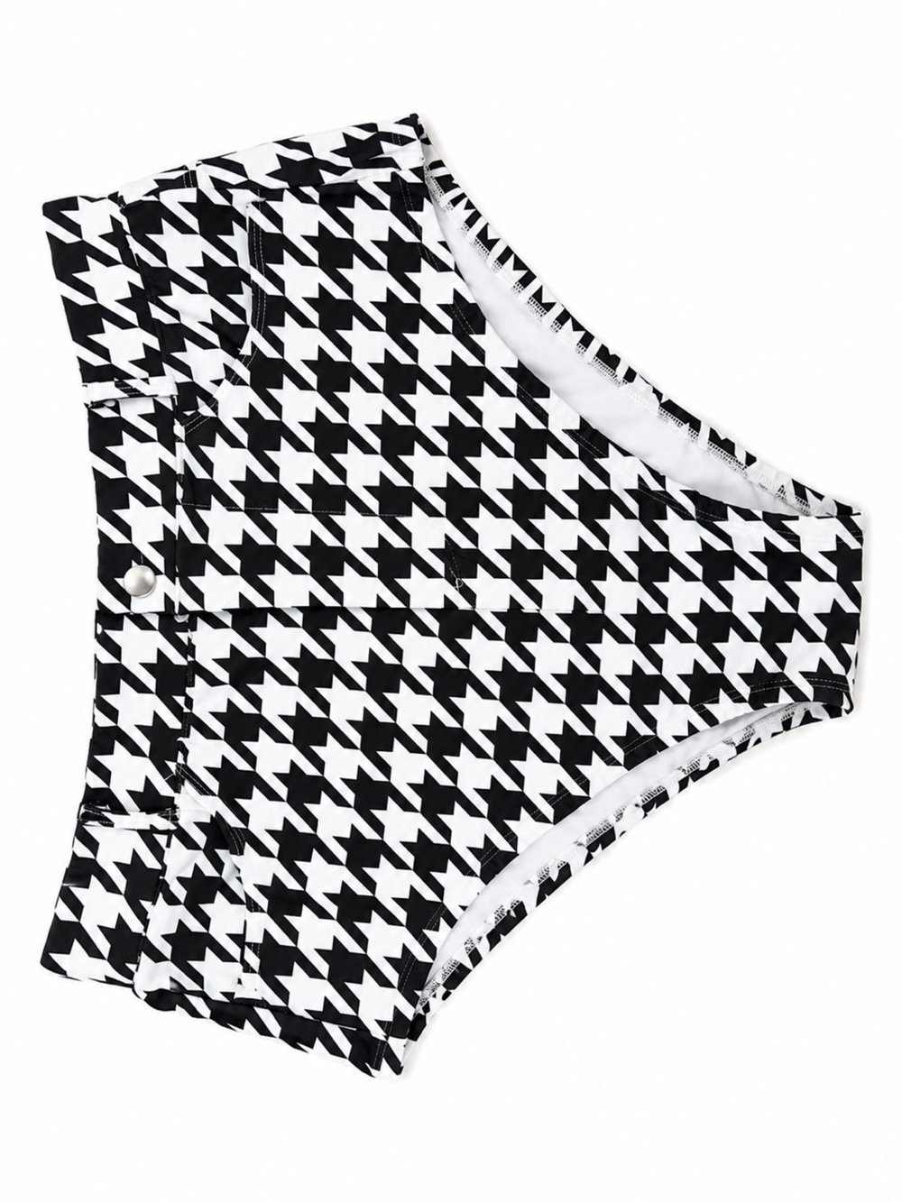 Alpine Black & White Houndstooth High-Waisted Bikini Bottoms XL